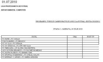 FOTBAL. Programul complet al meciurilor echipelor clujene 