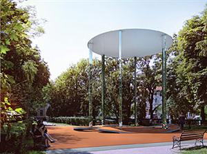 Pavilion iluminat în funcţie de anotimp pentru Parcul Caragiale