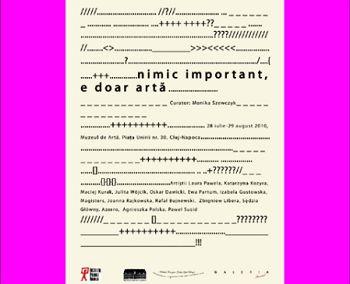 CULTURĂ. Expoziţia “Nimic important, e doar artă...” se deschide mâine