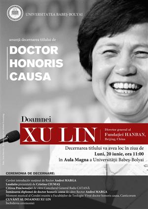 Directorul unei fundaţii din Beijing, Doctor Honoris Causa la UBB