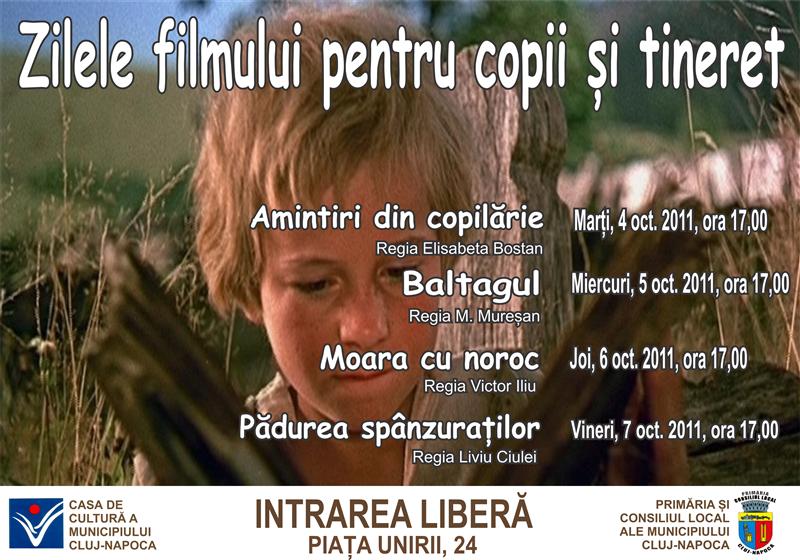 Patru filme îndrăgite, proiectate săptămâna viitoare gratuit la Cluj