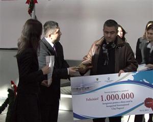 Pasagerul cu numărul 1.000.000 la Aeroportul Cluj- Napoca VIDEO