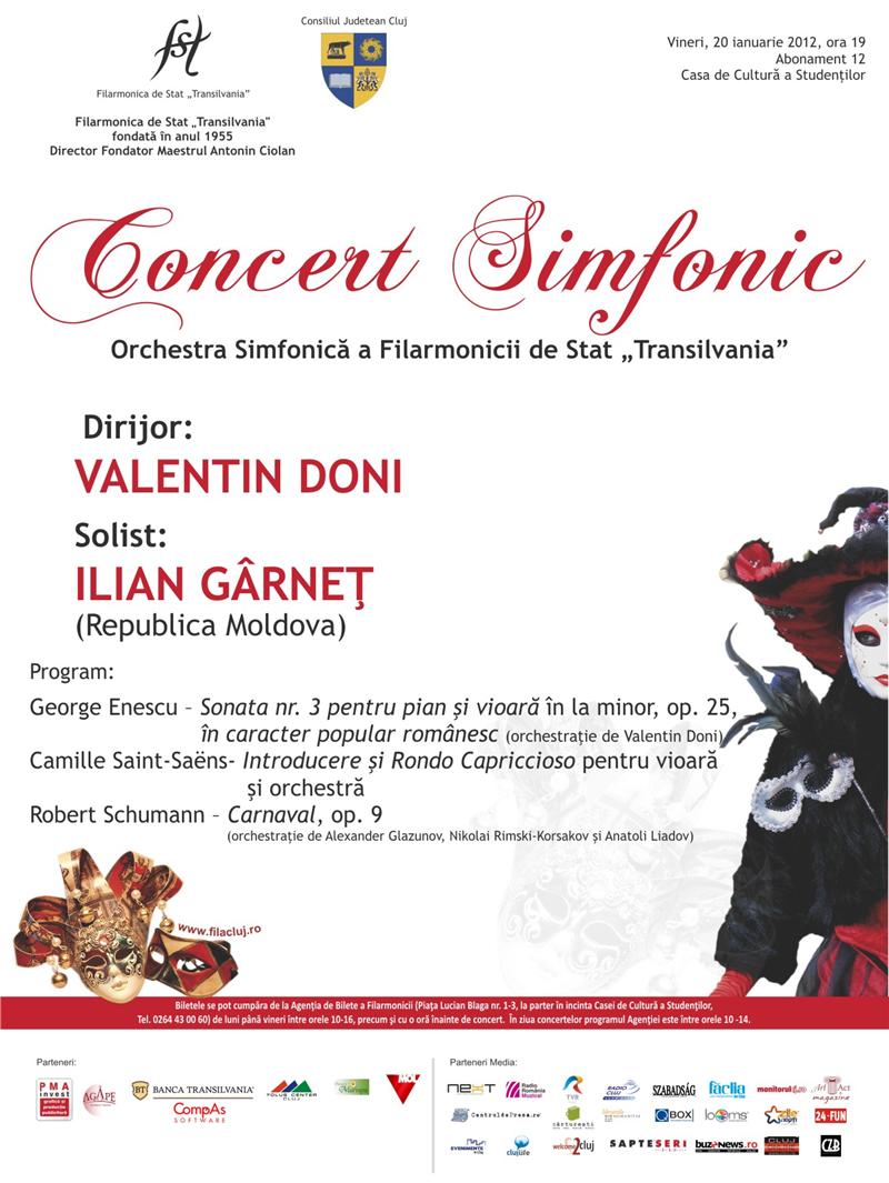 Concert simfonic cu lucrări George Enescu, la Casa de Cultură a Studenţilor