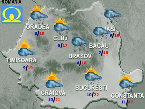 Ploi şi descărcări electrice în toată ţara. Cum va fi vremea mâine şi poimâine