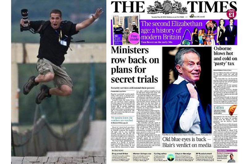 Din redacţia ZIUA de CLUJ, pe prima pagină în The Times