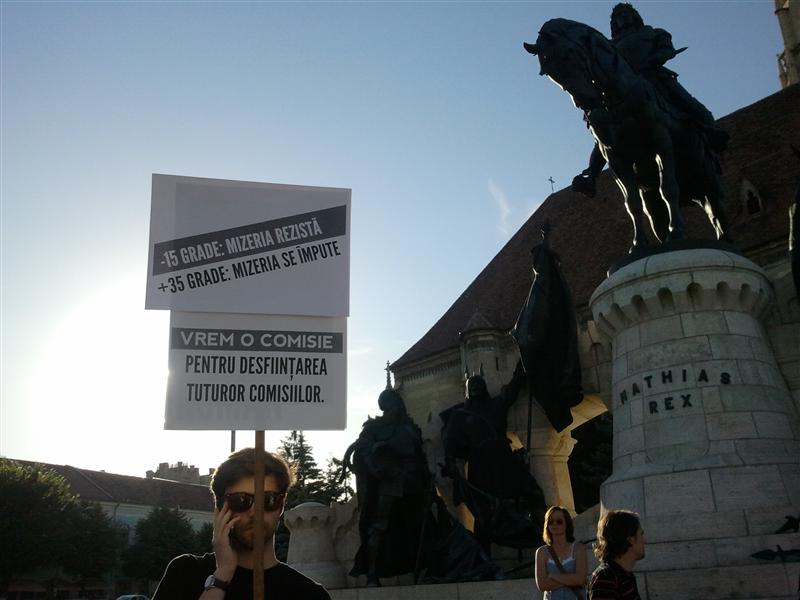 Protest împotriva lui Ponta la Cluj FOTO / VIDEO