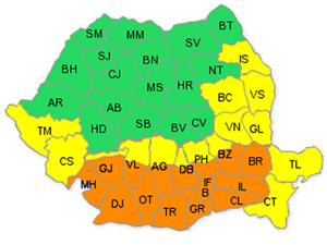 Cod portocaliu și galben de caniculă cu temperaturi de 41 de grade, în weekend