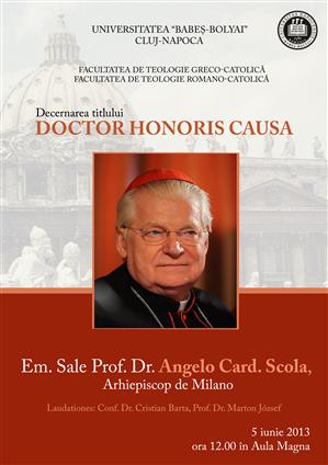 Cardinalul Angelo Scola, fostul favorit la titlul de Papă, vine la Cluj