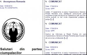 Site-ul Poliţiei Române, spart de Anonymous România: 