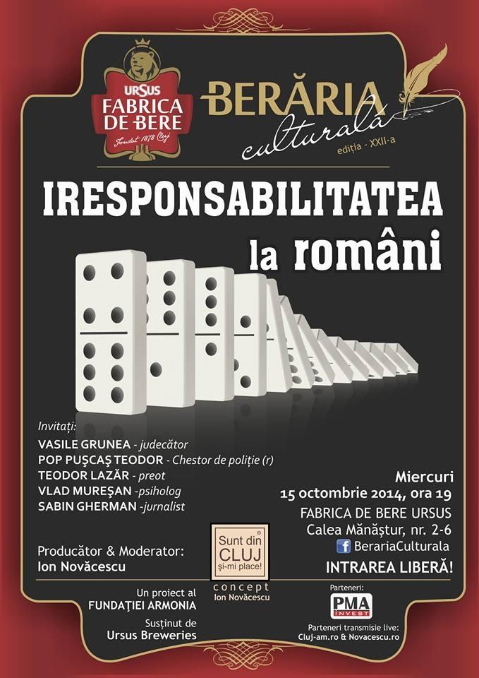 Iresponsabilitatea la români, dezbătută la Berăria Culturală