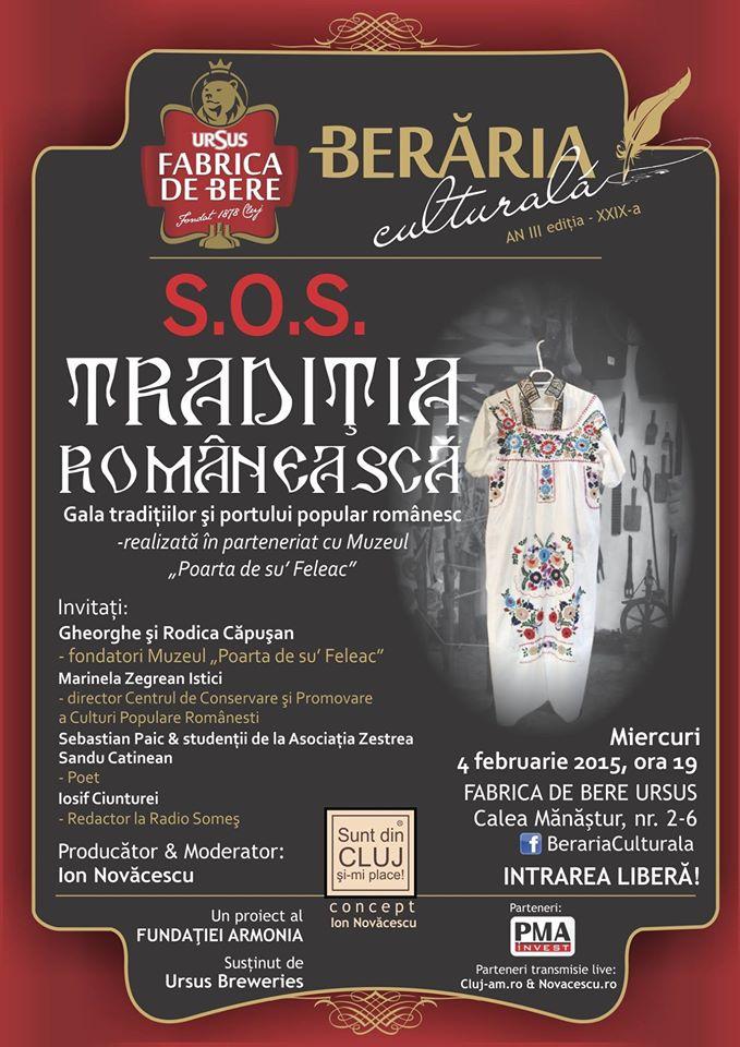 Gala Tradiţiilor Populare, la Berăria Culturală. Publicul, aşteptat să se îmbrace în costume populare