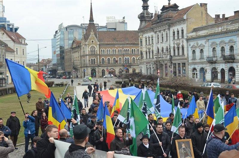 Noua Dreaptă l-a comemorat pe Avram Iancu printr-un marş prin centrul Clujului  FOTO