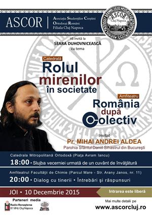 Dialog cu tinerii ortodocşi, pe tema “România după #Colectiv”