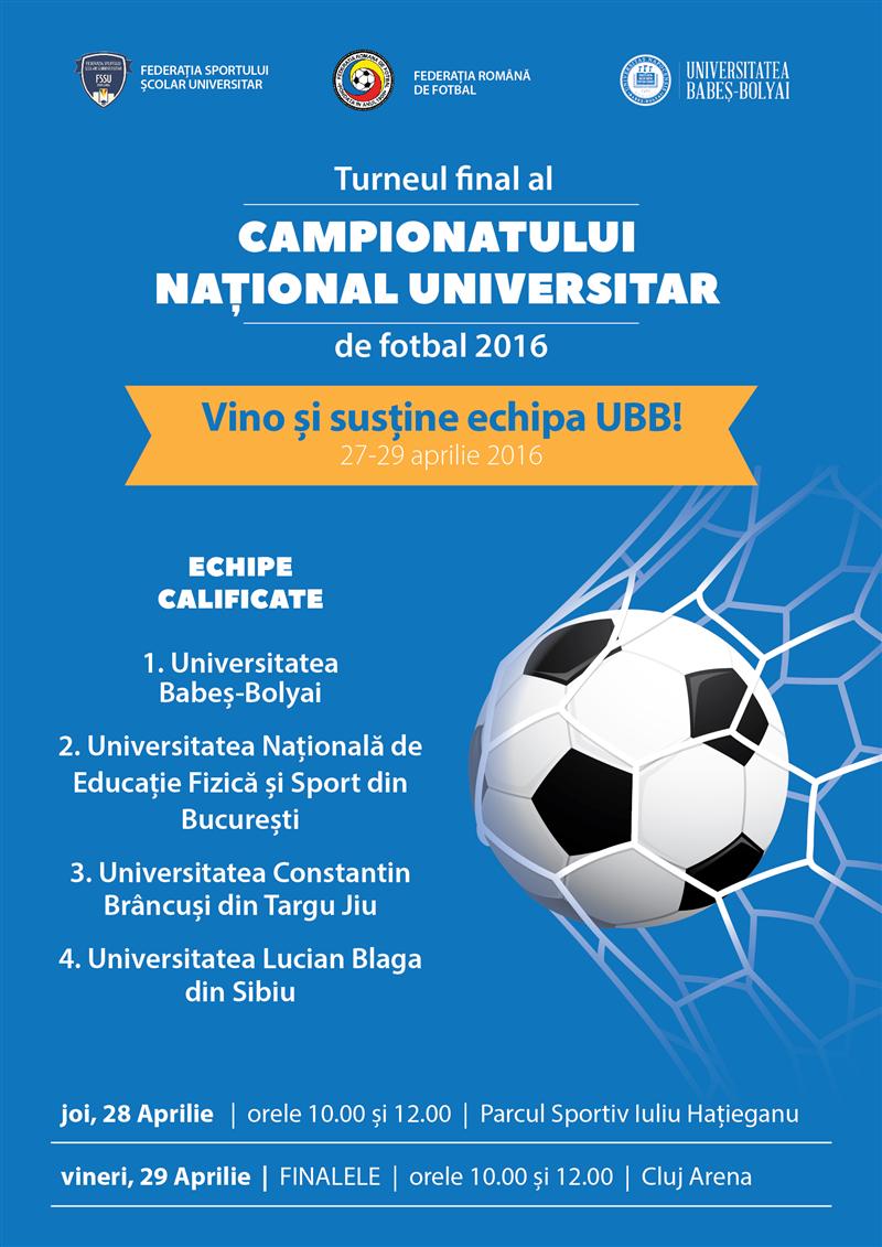 Finala campionatului naţional de fotbal universitar se joacă pe Cluj Arena