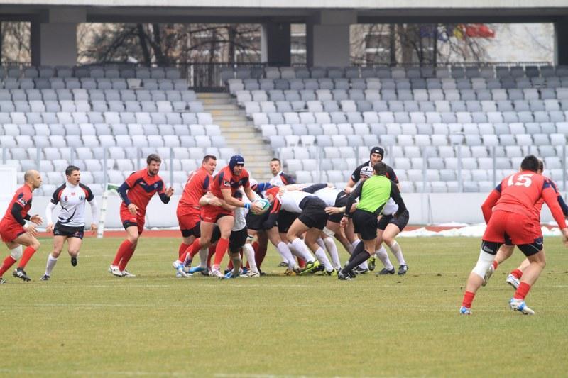 Meciul CSA Steaua - U Cluj, în prima etapă a SuperLigii CEC Bank la rugby