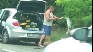 VIDEO Un şofer român a devenit viral pe internet. A aruncat toate gunoaiele din portbagaj pe stradă