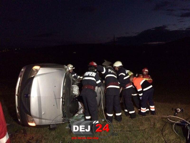 Accident mortal în Cluj. Două femei şi-au pierdut viaţa după ce s-au răsturnat cu maşina