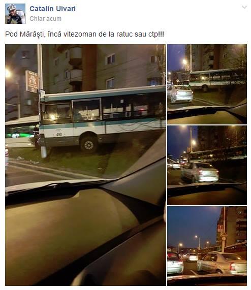 Accident la Cluj. Un autobuz CTP a derapat şi s-a 