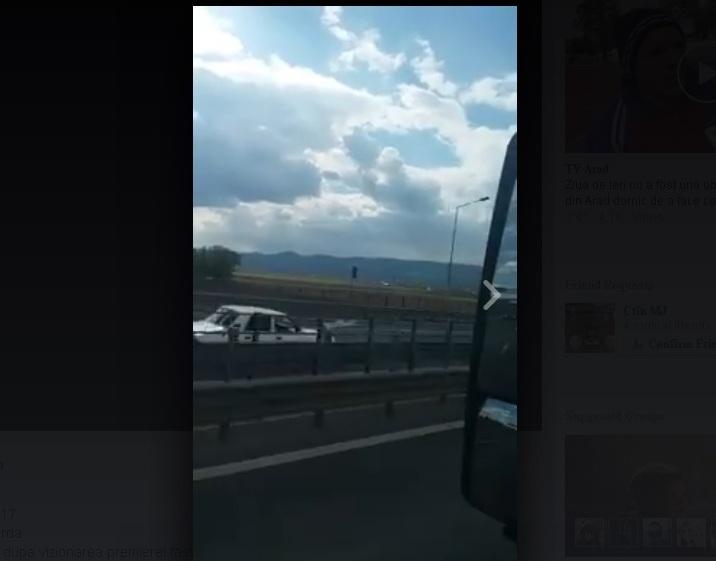 Cu Dacia pe contrasens, pe autostrada Gilău - Turda VIDEO
