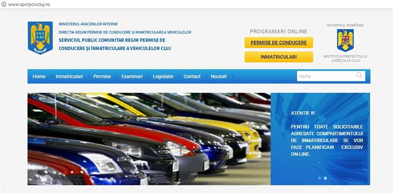 Programări exclusiv online pentru înmatricularea provizorie a vehiculelor la Cluj Napoca
