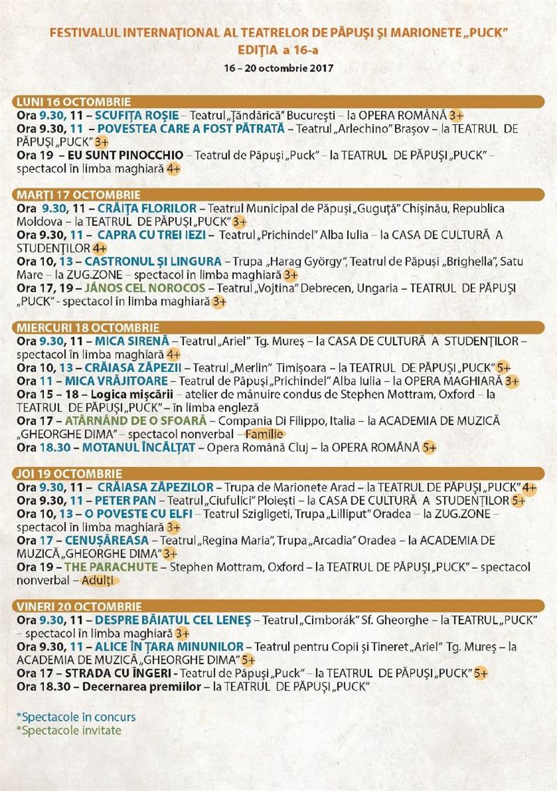 21 de spectacole la Festivalului Internațional al Teatrelor de Păpuși de la Cluj