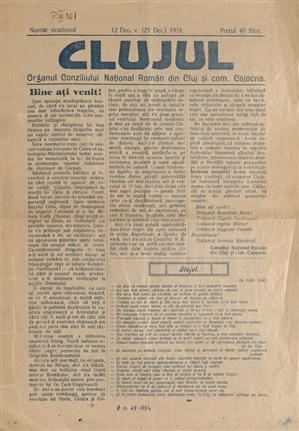 Expoziţie INEDITĂ la Cluj, cu primul ziar românesc din 1918