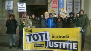 Protest în faţa sediului PSD Cluj și în centrul oraşului. 