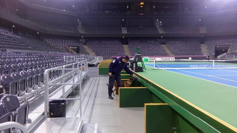 Fanii Fed Cup sunt în siguranţă. Jandarmul Tony a făcut controlul pirotehnic :)