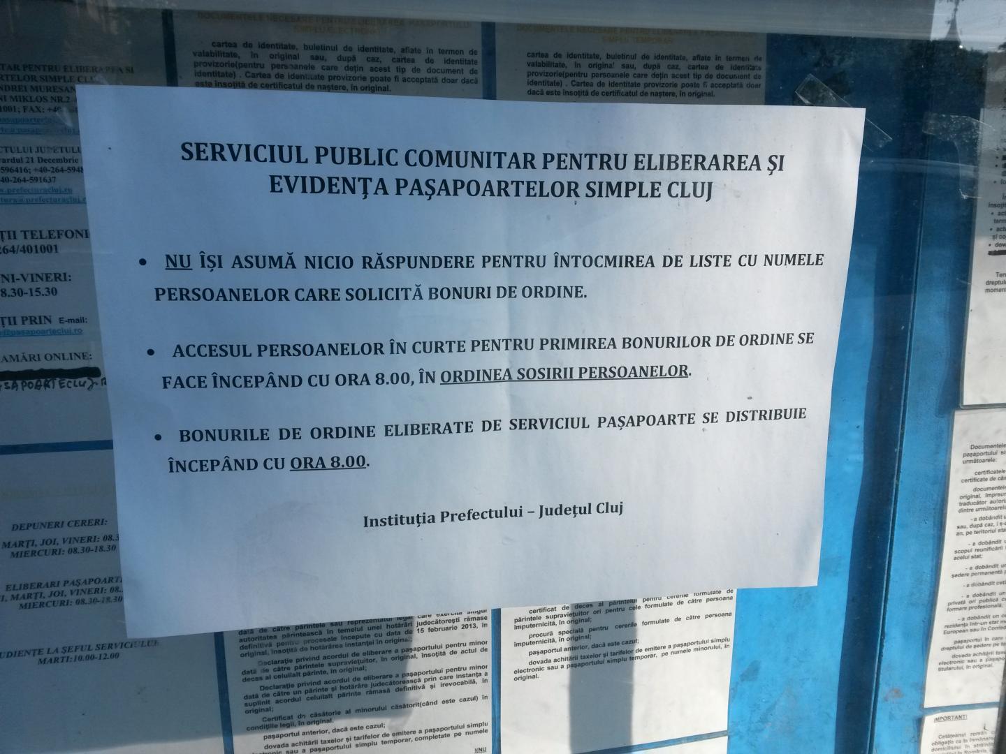 Umiliți la Pașapoarte. Obținerea documentului de călătorie, o tortură pentru clujeni