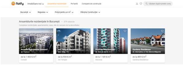 Motorul de căutare Flatfy a lansat  un catalog de imobiliare noi