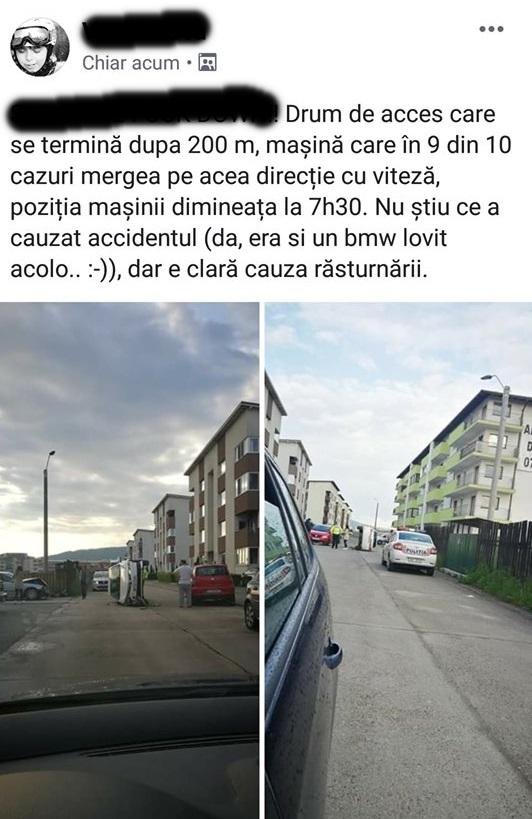Maşină răsturnată în Floreşti