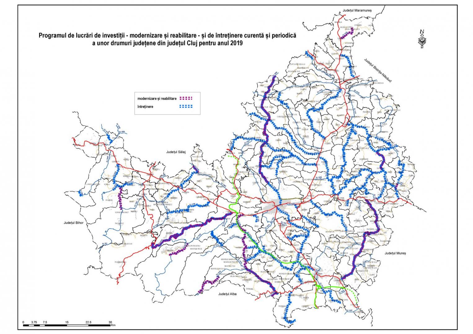 CJ a suplimentat cu 7,2 milioane de lei bugetul pentru asfaltări, la Cluj