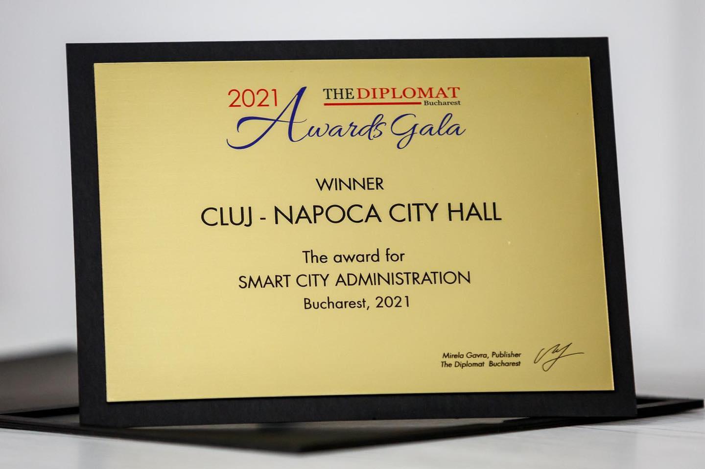Primăria Cluj-Napoca a luat premiul „Smart City Administration”