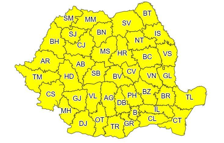 Vremea schimbă foaia! Cod galben de ninsori și ger în toată țara