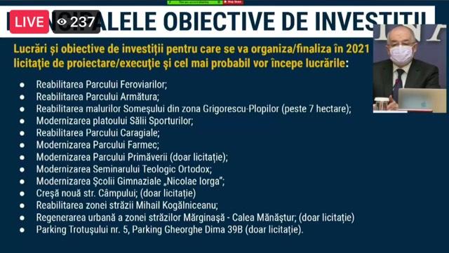 Buget mai mare în 2021 pentru Cluj-Napoca. VEZI ce investiţii se finalizează anul acesta