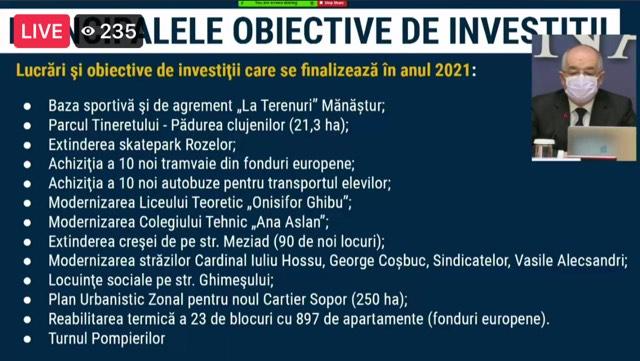 Buget mai mare în 2021 pentru Cluj-Napoca. VEZI ce investiţii se finalizează anul acesta