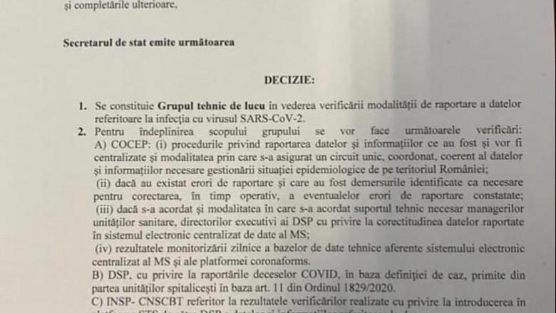 Grupul de lucru pentru decesele COVID fusese înființat. PNL spune că nu era legal