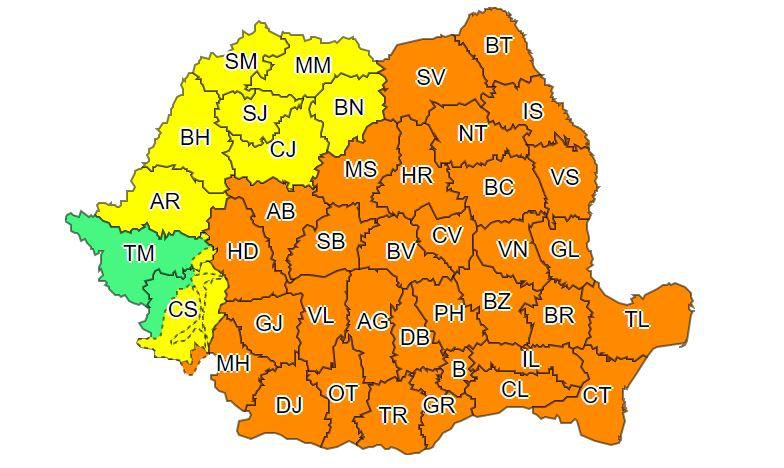 Nu scăpăm de furtuni! Noi avertizări de vijelii, grindină și ploi abundente la Cluj