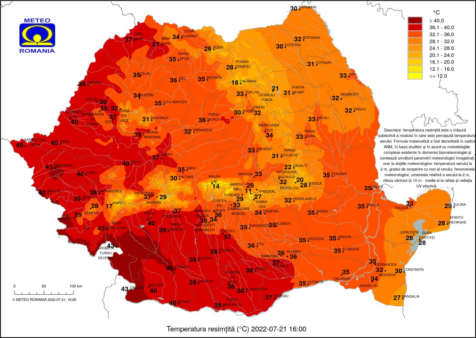 România la 40 de grade! Harta cu temperaturile resimțite la această oră/ Recomandările Ministerului Sănătăţii pe timp de caniculă