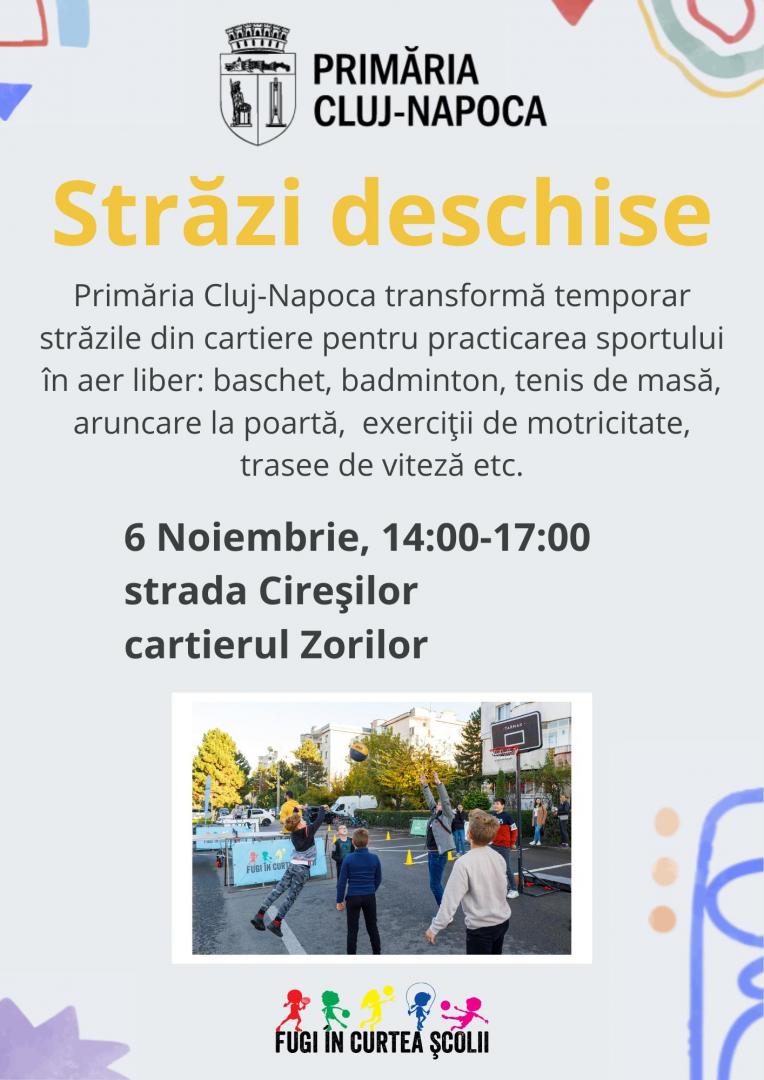 Continuă acțiunile Străzi deschise și Fugi în curtea școlii