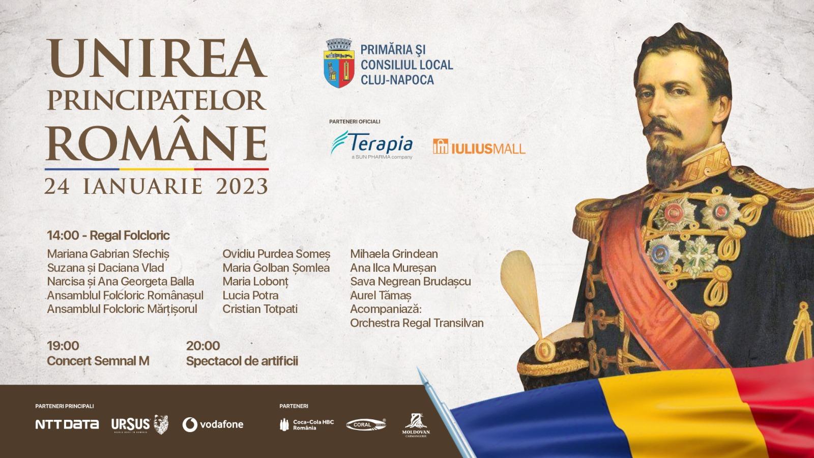 24 Ianuarie la Cluj-Napoca. Ceremonie militară, concerte și spectacol de artificii de Mica Unire/ VEZI programul