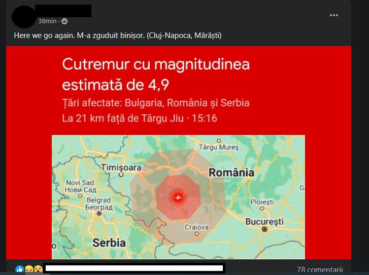 Oamenii din Cluj după cutremur: „M-a zguduit binișor” / „Dacă ai simțit ceva, schimbă chiria”