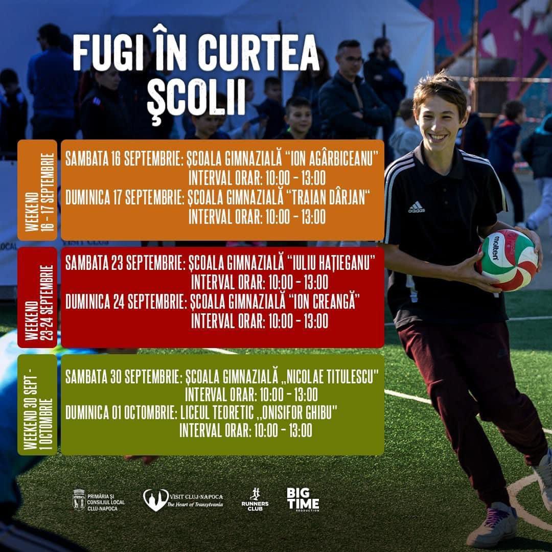 Începe o nouă ediție a proiectului „Fugi în curtea școlii”! Programul din acest weekend