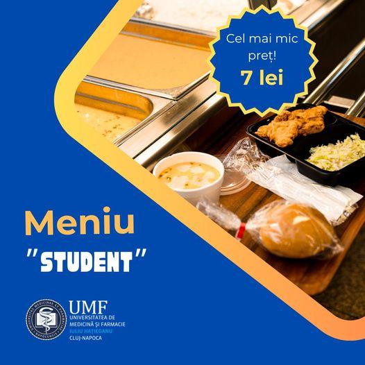 Adevărat răsfăț pentru studenți la cantina UMF Cluj! Un meniu cu două feluri de mâncare costă doar 7 lei