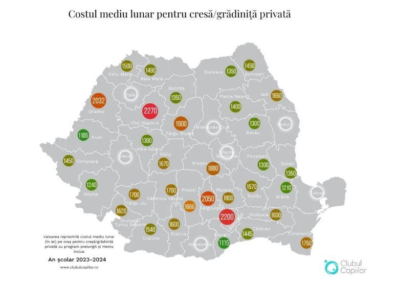 TOPUL orașelor cu cele mai scumpe/ieftine grădinițe private din România. Pe ce loc e Clujul