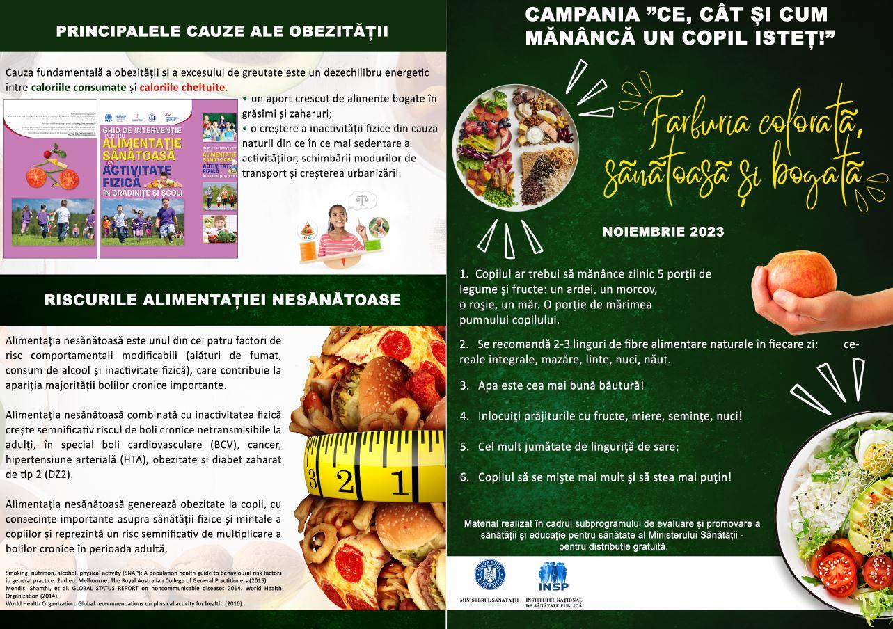 Campanie privind alimentaţia sănătoasă la vârsta şcolară. Ce ar trebui să mănânce zilnic copiii