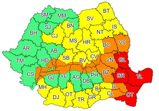 Clujul, sub atenționare COD GALBEN de vânt și viscol