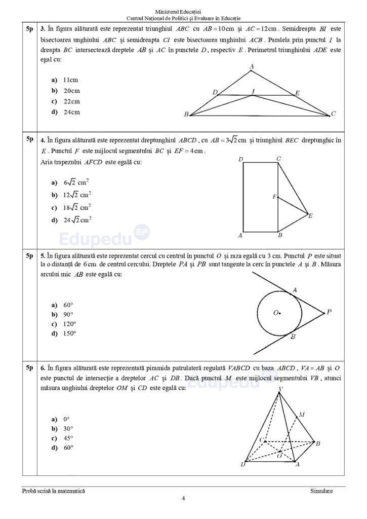 Simulare Evaluarea Națională. Ce au avut de rezolvat elevii la proba de Matematică