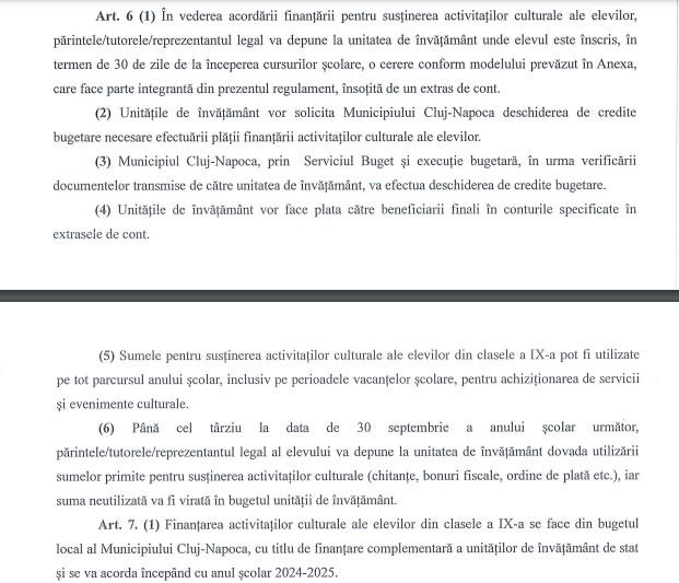 Cluj-Napoca: Elevii de clasa a III-a, bani pentru practicarea sporturilor/ Elevii din clasa a IX-a, bani pentru cultură. VEZI condițiile