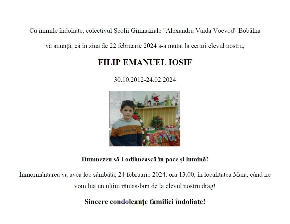 Tragedie într-o familie din Cluj. Un băiețel de 11 ani s-a stins din viață đupă un accident stupid / "Drum lin printre îngeri"